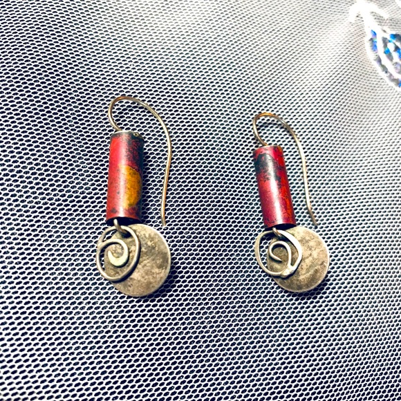 2/$20 Dangle Fimo heart spiral earrings - 2 Sets - Picture 3 of 5